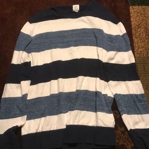 Gap - Blue and White Striped Long Sleeve Tee